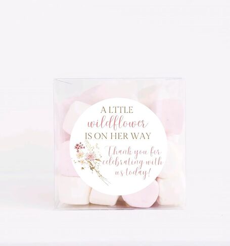 A Little Wildflower Is On Her Way Baby Shower Favor Stickers for Girls, Wildflower Baby Sprinkle Thank You Party Favor Labels, Round Favor Stickers, 40 Pack, 2 inch Stickers in Saudi Arabia