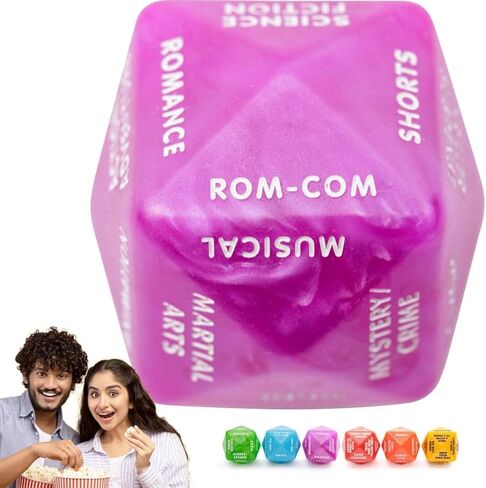 Movie Decision Dice - Fun Movie Night Dice with 24 Genres | Purple with Easy-to-Read White Text in Saudi Arabia
