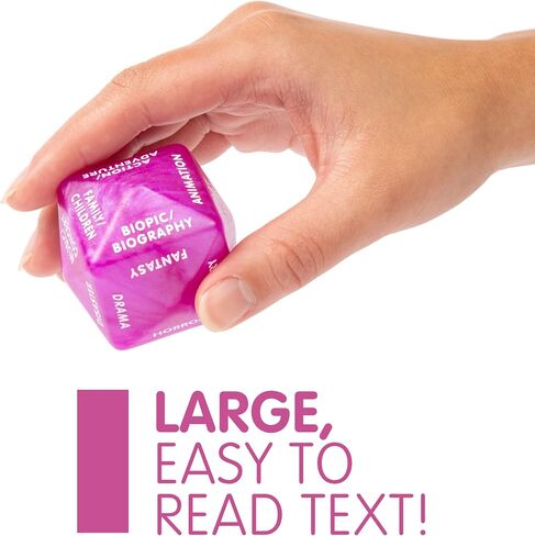 Movie Decision Dice - Fun Movie Night Dice with 24 Genres | Purple with Easy-to-Read White Text in Saudi Arabia