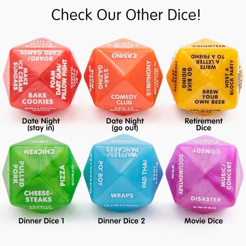 Movie Decision Dice - Fun Movie Night Dice with 24 Genres | Purple with Easy-to-Read White Text in Saudi Arabia