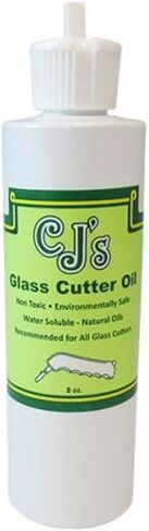 CJ's 8oz. زيت القطع الزجاجي - لجميع الزجاج - المُصمم للاستخدام مع أي قطع زجاجية يتغذى على الزيت أو العجلات الجافة - يجعل قطع زجاجية معقدة أسهل - صديق للبيئة - صبر مريح in Saudi Arabia
