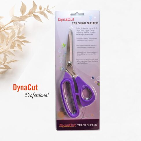 Fabric Scissors Tailor Sewing Shears Heavy Duty, Dressmaking Shears, Ultra-Sharp Stainless Steel Blades, Ergonomic Soft TPR/TPE Handle, 8.5 Inch, Purple, Trusted by Tailors and Seamstresses in Saudi Arabia