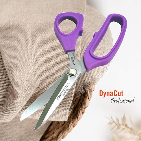 Fabric Scissors Tailor Sewing Shears Heavy Duty, Dressmaking Shears, Ultra-Sharp Stainless Steel Blades, Ergonomic Soft TPR/TPE Handle, 8.5 Inch, Purple, Trusted by Tailors and Seamstresses in Saudi Arabia