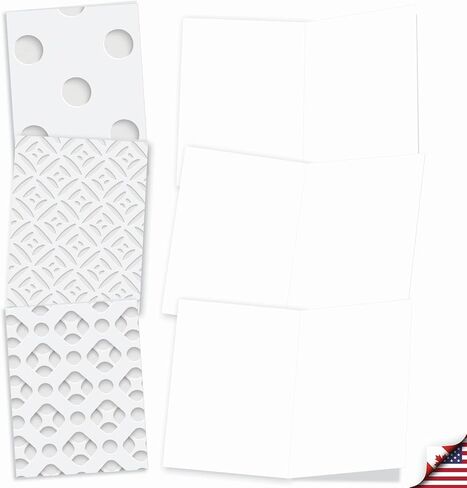 The Best Card Company - 10 Assorted All Occasion Blank Clean Modern Notecards Pack with Envelopes (4 x 5.12 Inch) – Not Die-Cut, Elegant Note Cards Variety Box Set - White on White M2031 in Kuwait