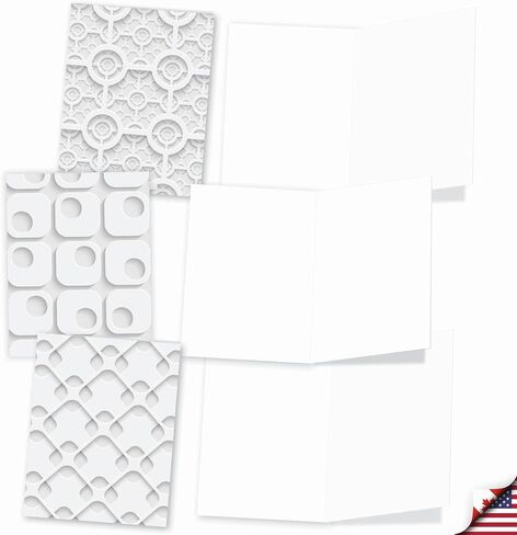 The Best Card Company - 10 Assorted All Occasion Blank Clean Modern Notecards Pack with Envelopes (4 x 5.12 Inch) – Not Die-Cut, Elegant Note Cards Variety Box Set - White on White M2031 in Kuwait