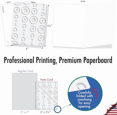 The Best Card Company - 10 Assorted All Occasion Blank Clean Modern Notecards Pack with Envelopes (4 x 5.12 Inch) – Not Die-Cut, Elegant Note Cards Variety Box Set - White on White M2031 in Kuwait