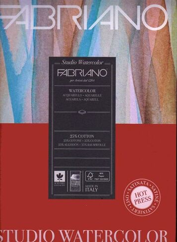 Fabriano Studio Hot Press Watercolor Pad, 8 x 10, White in Kuwait