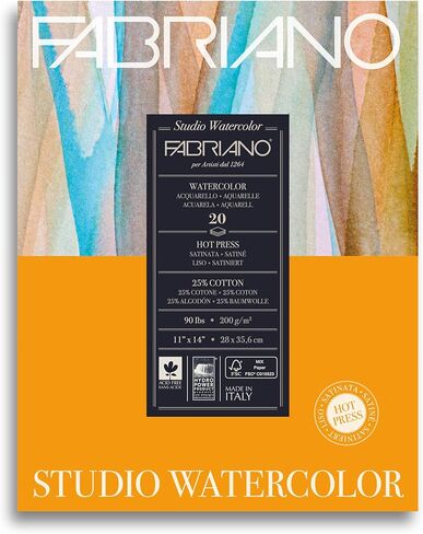 Fabriano Studio Hot Press Watercolor Pad, 8 x 10, White in Kuwait
