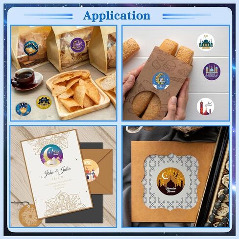 Eid Mubarak Stickers, 288 PCS Ramadan Kareem Stickers Gift Tag Labels for Islamic Muslim Ramadan Mubarak Stickers, Muslim Eid Party Gift Decorations Tags Supplies in Kuwait