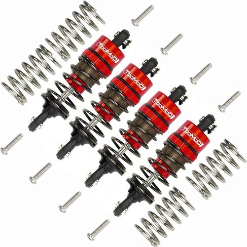 1/10 55MM RC Oil filled Shock Absorbers kit for Tamiya TT-01 TT-02 WR-02 M05 M06 TA05 1:10 On Road Car Upgrades Replace Parts (Red) in Kuwait