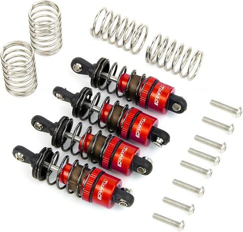 1/10 55MM RC Oil filled Shock Absorbers kit for Tamiya TT-01 TT-02 WR-02 M05 M06 TA05 1:10 On Road Car Upgrades Replace Parts (Red) in Kuwait