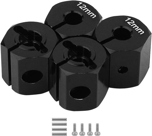 4pcs ألومنيوم سبيكة عجلات محرك محول محول 12 مم مع دبابيس ل SCX10 محوري II HSP HPI Tamiya CC01 1/10 RC CARAWLER MODER in Kuwait