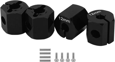 4pcs ألومنيوم سبيكة عجلات محرك محول محول 12 مم مع دبابيس ل SCX10 محوري II HSP HPI Tamiya CC01 1/10 RC CARAWLER MODER in Kuwait