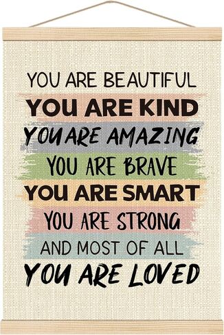 Boat Wades Affirmation For Kids, Positive Affirmations Boho Nursery Poster Hanger Frame, Inspirational Wall Art Hanging Banner Decor for Kids Room Classroom Nursery Playroom, 12x16 in Kuwait