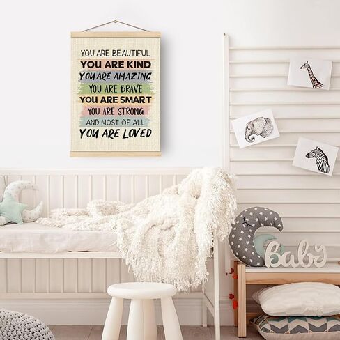 Boat Wades Affirmation For Kids, Positive Affirmations Boho Nursery Poster Hanger Frame, Inspirational Wall Art Hanging Banner Decor for Kids Room Classroom Nursery Playroom, 12x16 in Kuwait