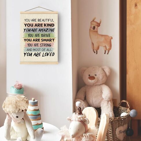 Boat Wades Affirmation For Kids, Positive Affirmations Boho Nursery Poster Hanger Frame, Inspirational Wall Art Hanging Banner Decor for Kids Room Classroom Nursery Playroom, 12x16 in Kuwait