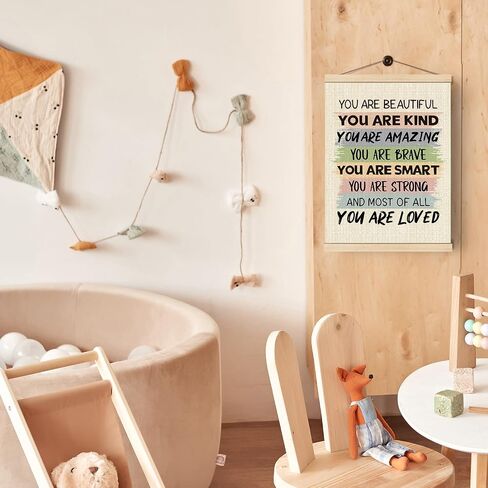 Boat Wades Affirmation For Kids, Positive Affirmations Boho Nursery Poster Hanger Frame, Inspirational Wall Art Hanging Banner Decor for Kids Room Classroom Nursery Playroom, 12x16 in Kuwait