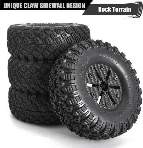 RC 1.9 Beadlock Wheels and Tires, 12mm Hex Hub Wheels 1.9 Assembled Tires Wheels for 1/10 Scale TRX4 TRX6 Axial SCX10 I II III 90046 AXI03007 Capra Redcat Gen 8 Gen 7 RC Crawler Car Rock Mud Terrain in Saudi Arabia