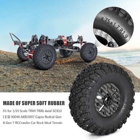 RC 1.9 Beadlock Wheels and Tires, 12mm Hex Hub Wheels 1.9 Assembled Tires Wheels for 1/10 Scale TRX4 TRX6 Axial SCX10 I II III 90046 AXI03007 Capra Redcat Gen 8 Gen 7 RC Crawler Car Rock Mud Terrain in Saudi Arabia