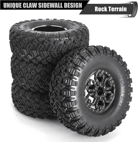 RC 1.9 عجلات وإطارات Beadlock ، عجلات محور السداسي 12 مم 1.9 عجلات إطارات مجمعة لـ 1/10 مقياس TRX4 TRX6 SCX10 I III III 90046 AXI03007 CAPRA REDCAT GEN 8 GEN 7 RC CRAWLER ROCK MUD THELAIN in Kuwait