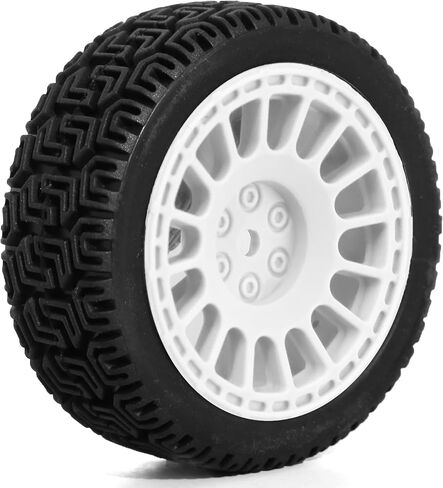 1/10 On-Road Racing Tires,68mm OD RC Rubber Wheels Tires Set 12mm Hex Fit for Traxxas HSP Tamiya TT01 TT02 HPI Kyosho HSP 1/10 On-Road Touring Car (White 2) in Kuwait