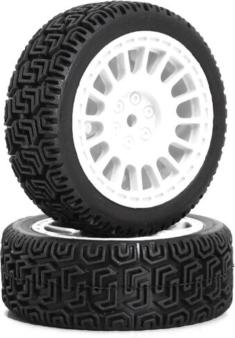 1/10 On-Road Racing Tires,68mm OD RC Rubber Wheels Tires Set 12mm Hex Fit for Traxxas HSP Tamiya TT01 TT02 HPI Kyosho HSP 1/10 On-Road Touring Car (White 2) in Kuwait