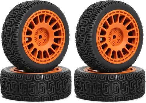 1/10 On-Road Racing Tires,68mm OD RC Rubber Wheels Tires Set 12mm Hex Fit for Traxxas HSP Tamiya TT01 TT02 HPI Kyosho HSP 1/10 On-Road Touring Car (White 2) in Kuwait