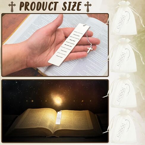 Yeaqee 12 Sets Christian Gifts Christian Bible Bookmark Inspirational Gifts for Women Men Bible Verse Bookmark Religious Book Marks with Cross and a Gauze Bag for Teen Kids Graduation Gifts (Delicate) in Saudi Arabia