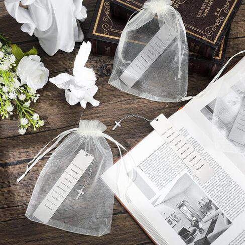 Yeaqee 12 Sets Christian Gifts Christian Bible Bookmark Inspirational Gifts for Women Men Bible Verse Bookmark Religious Book Marks with Cross and a Gauze Bag for Teen Kids Graduation Gifts (Delicate) in Saudi Arabia