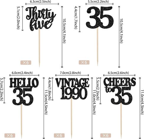 30PCS Happy 60th Birthday Cupcake Toppers Glitter Hello 60 Sixty Vintage 1965 Cupcake Picks Cheers to 60 Birthday Party Decorations for 60th Birthday Anniversary Party Cake Decorations Supplies Black in Kuwait