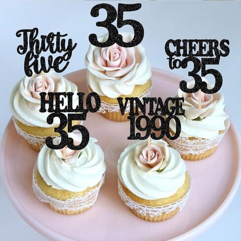 30PCS Happy 60th Birthday Cupcake Toppers Glitter Hello 60 Sixty Vintage 1965 Cupcake Picks Cheers to 60 Birthday Party Decorations for 60th Birthday Anniversary Party Cake Decorations Supplies Black in Kuwait