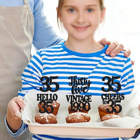 30PCS Happy 60th Birthday Cupcake Toppers Glitter Hello 60 Sixty Vintage 1965 Cupcake Picks Cheers to 60 Birthday Party Decorations for 60th Birthday Anniversary Party Cake Decorations Supplies Black in Kuwait