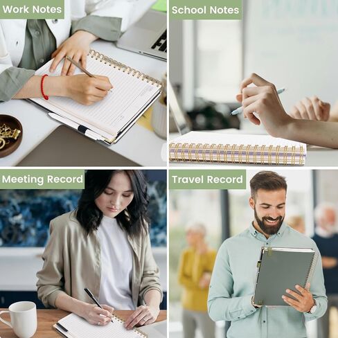 Flying Eagle Leather 5 دفتر ملاحظات موضوع مع علامات تبويب مقسمات القلم ، 360 صفحة ، تم حكمت كلية Notebooks SPOONS ، Green ، Green ، in Kuwait