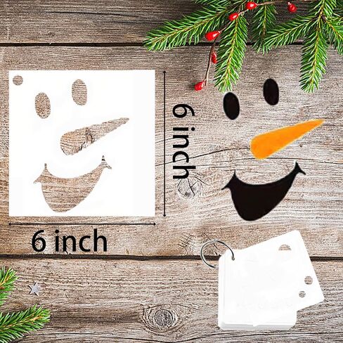 Christmas Snowman Face Stencils for Crafts Reusable Drawing Stencils, Small Ornament Stencils for Painting on Wood Christmas Balls Wall Home Decorations (6 * 24PCS) in Saudi Arabia