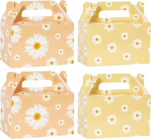 24 PCS Daisy Flower Treat Boxes Supplies Hippie Daisy Flower Flower Party Form Favors Goodie Goids Joxes for Girls Birthder Baby Shower Party Decorations Retro Hippie Boho Treat Candy Box Home in Kuwait
