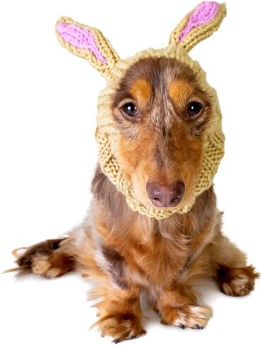 Zoo Snoods Jack Rabbit Costume - Knit Dog Snood Ear Wrap for Pets, Warm Neck Cover for Halloween and Winter (Large) in Saudi Arabia