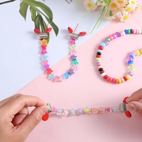 8Pcs Jewelry Making Spring Bead Clamps for Jewelry Making Creative Bead Wire Ends Jewelry Making Tool to Prevent Beads from Falling for Handmade Bracelets Necklace in Kuwait