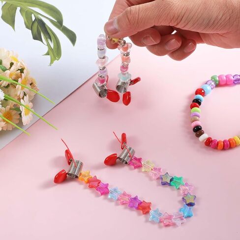8Pcs Jewelry Making Spring Bead Clamps for Jewelry Making Creative Bead Wire Ends Jewelry Making Tool to Prevent Beads from Falling for Handmade Bracelets Necklace in Kuwait