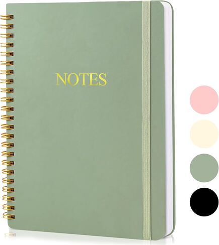 Azureal Spiral Noteboor ، A5 Gardcover Journess Notebooks 160 صفحة ، مجلة دفتر للنساء والرجال ، أخذ الملاحظات المدرسية (Green) in Kuwait