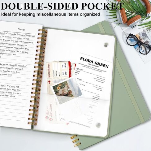 Azureal Spiral Noteboor ، A5 Gardcover Journess Notebooks 160 صفحة ، مجلة دفتر للنساء والرجال ، أخذ الملاحظات المدرسية (Green) in Kuwait