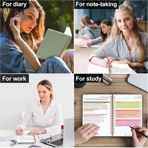 Azureal Spiral Noteboor ، A5 Gardcover Journess Notebooks 160 صفحة ، مجلة دفتر للنساء والرجال ، أخذ الملاحظات المدرسية (Green) in Kuwait