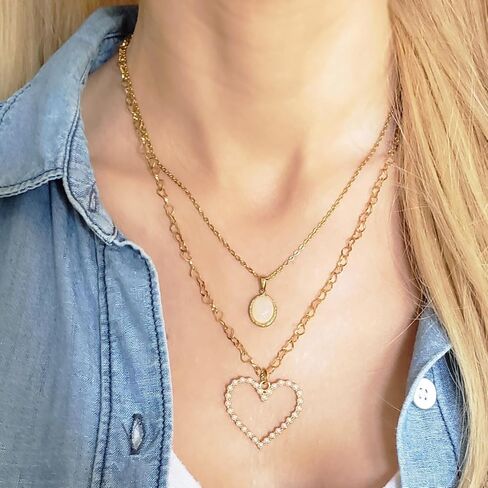 Kyutong 16.4 Feet Gold Filled Chains on Spool Hollow Heart Chain Roll Gold Plated Stainless Steel Jewelry Making Chain with Clasps for Handcraft Hat Chains DIY in Saudi Arabia