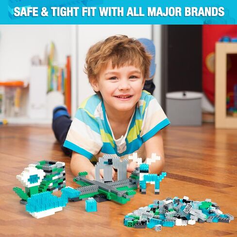 360 Pieces Building Bricks, Classic Basic Building Flat Parts and Pieces - 2x4 Brick x200 and 2x2 Brick x160, Moc Building Bulks DIY Play Set Compatible with Lego, Dark Grey in Saudi Arabia