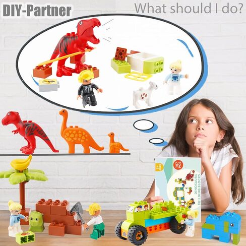 ألعاب Kids لـ 2 3 4 5 6 7+ الأولاد الذين يبلغون من العمر الأولاد ، مجموعة من الطوب الكلاسيكي ، الديناصورات ، والسيارات ، والأرقام ، والبناء ، والتعلم واللعب ، والتعليمية التفاعلية الإبداعية DIY تتوافق مع جميع العلامات التجارية الرئيسية in Kuwait