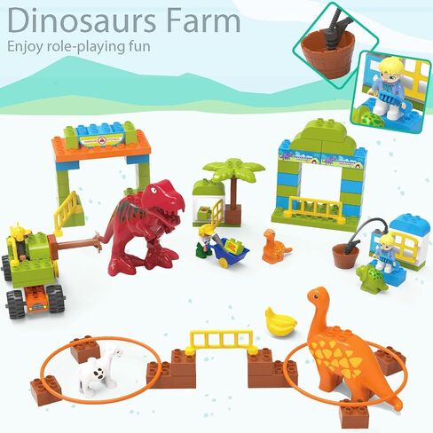 ألعاب Kids لـ 2 3 4 5 6 7+ الأولاد الذين يبلغون من العمر الأولاد ، مجموعة من الطوب الكلاسيكي ، الديناصورات ، والسيارات ، والأرقام ، والبناء ، والتعلم واللعب ، والتعليمية التفاعلية الإبداعية DIY تتوافق مع جميع العلامات التجارية الرئيسية in Kuwait