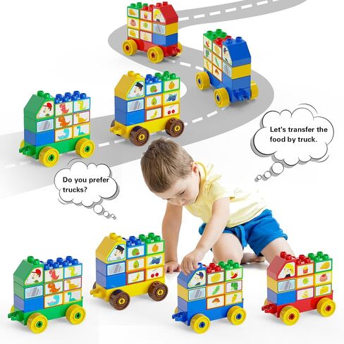 ألعاب Kids لـ 2 3 4 5 6 7+ الأولاد الذين يبلغون من العمر الأولاد ، مجموعة من الطوب الكلاسيكي ، الديناصورات ، والسيارات ، والأرقام ، والبناء ، والتعلم واللعب ، والتعليمية التفاعلية الإبداعية DIY تتوافق مع جميع العلامات التجارية الرئيسية in Kuwait