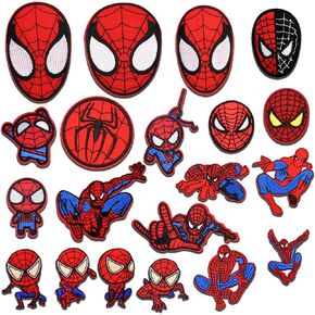20pcs Superhero Styles Embroidered Patches,Bright Vivid Colors,Cute Sew On/Iron On Patch Applique for Backpacks,Dress,Hat,Jeans,Clothes DIY Accessories (CJYX-20PCS)