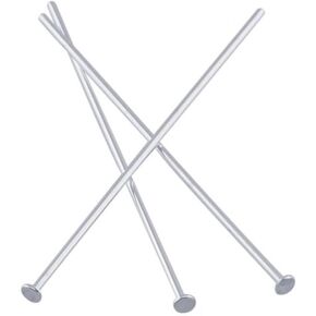 20pcs Adabele Aduled Sterling Silver Silver Headpin Headpin Dins 25mm (1 Ing) Hypoallergenic لصنع المجوهرات الحرفية DIY (سلك 0.4 مم/26) SS3-25