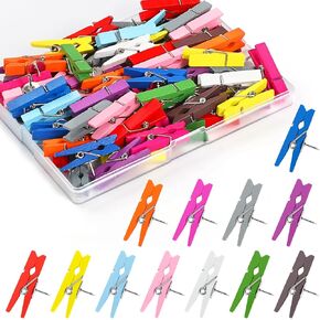 دبابيس دفع مع 12 لونا من مقاطع خشبية 36pcs مزخرفة pushpins thumbtacks الخشبي