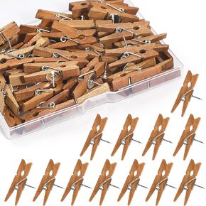 دبابيس دفع مع 12 لونا من مقاطع خشبية 36pcs مزخرفة pushpins thumbtacks الخشبي